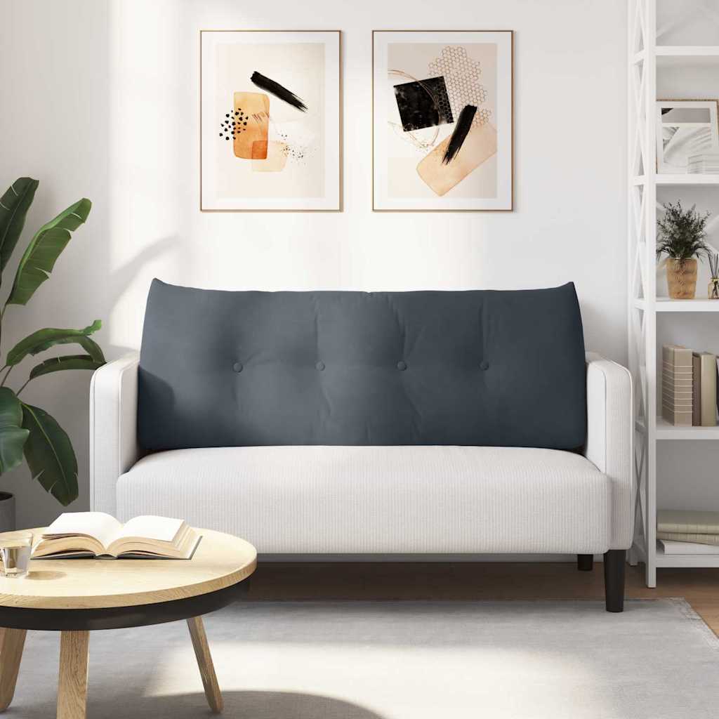 Hátpárna sötétszürke 120 x 24 x 50 cm bársony