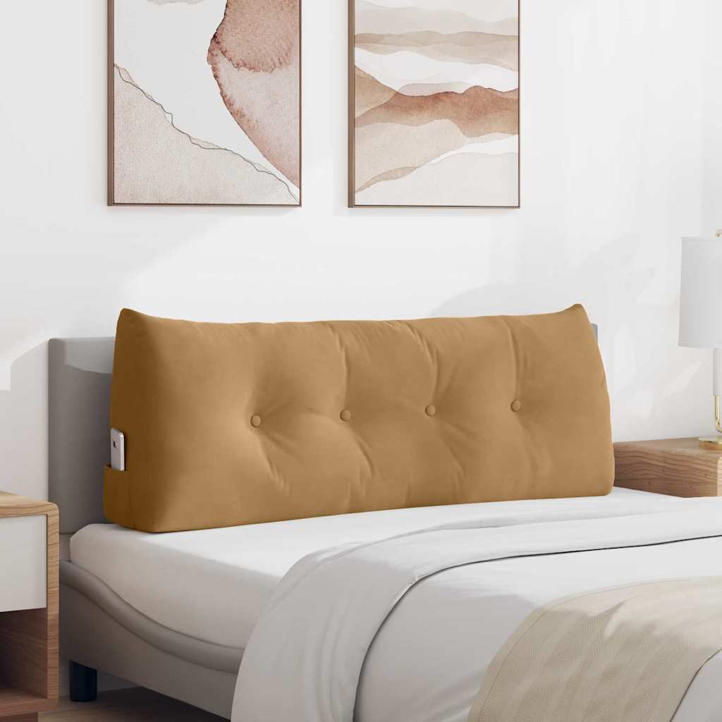 Hátpárna barna 120 x 24 x 50 cm bársony