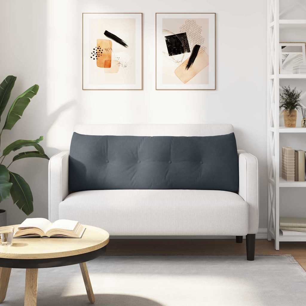 Hátpárna sötétszürke 140 x 24 x 50 cm bársony