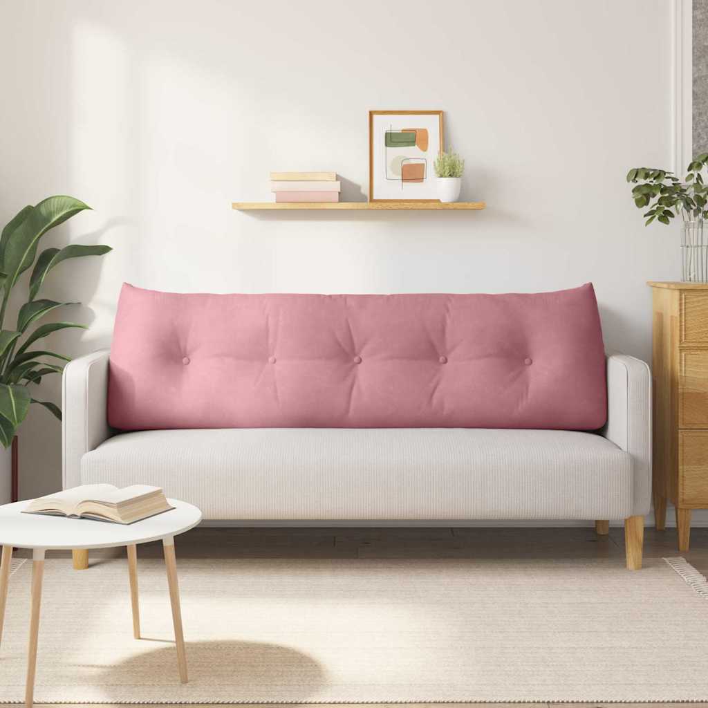 Hátpárna rózsaszín 160 x 24 x 50 cm bársony