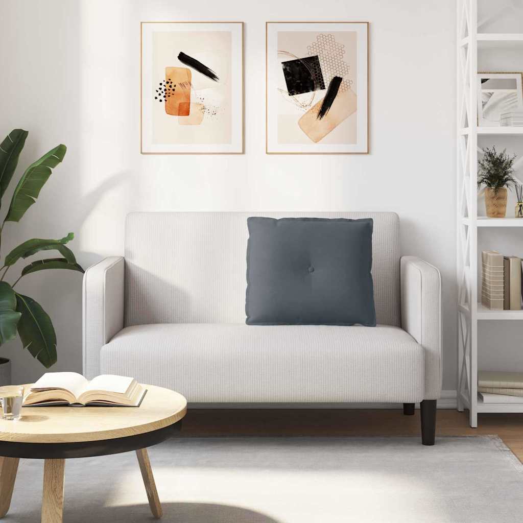 Hátpárna sötétszürke 60 x 50 cm bársonyos szövet