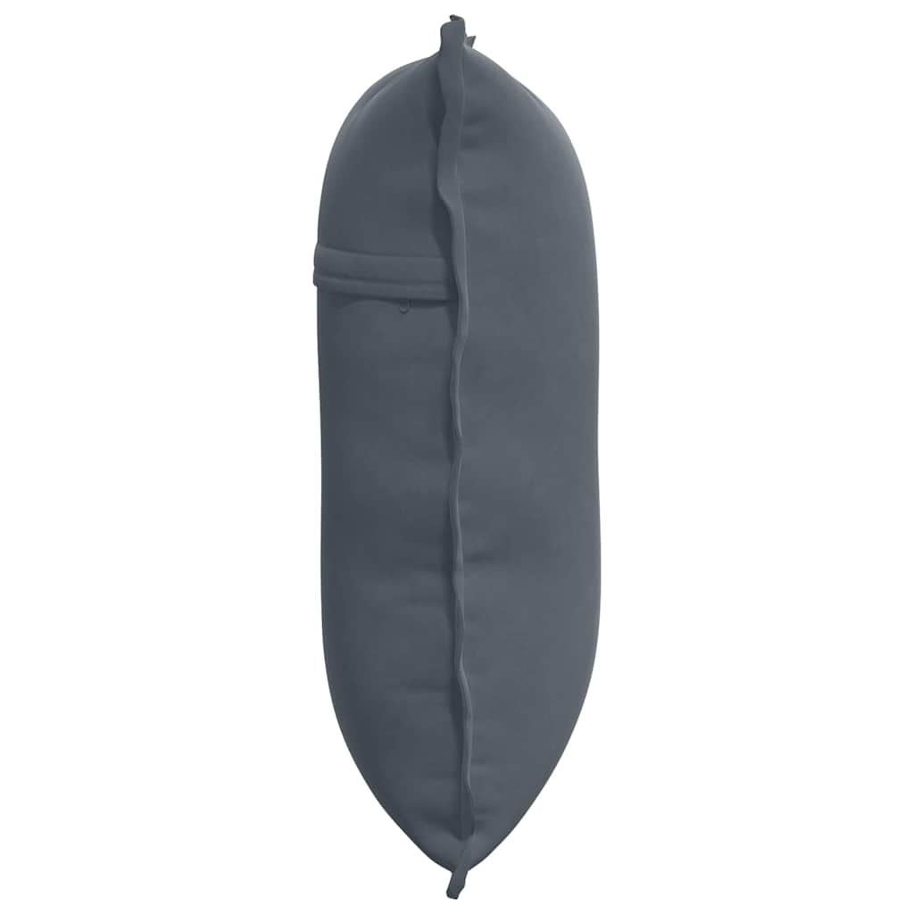 Hátpárna sötétszürke 60 x 50 cm bársonyos szövet