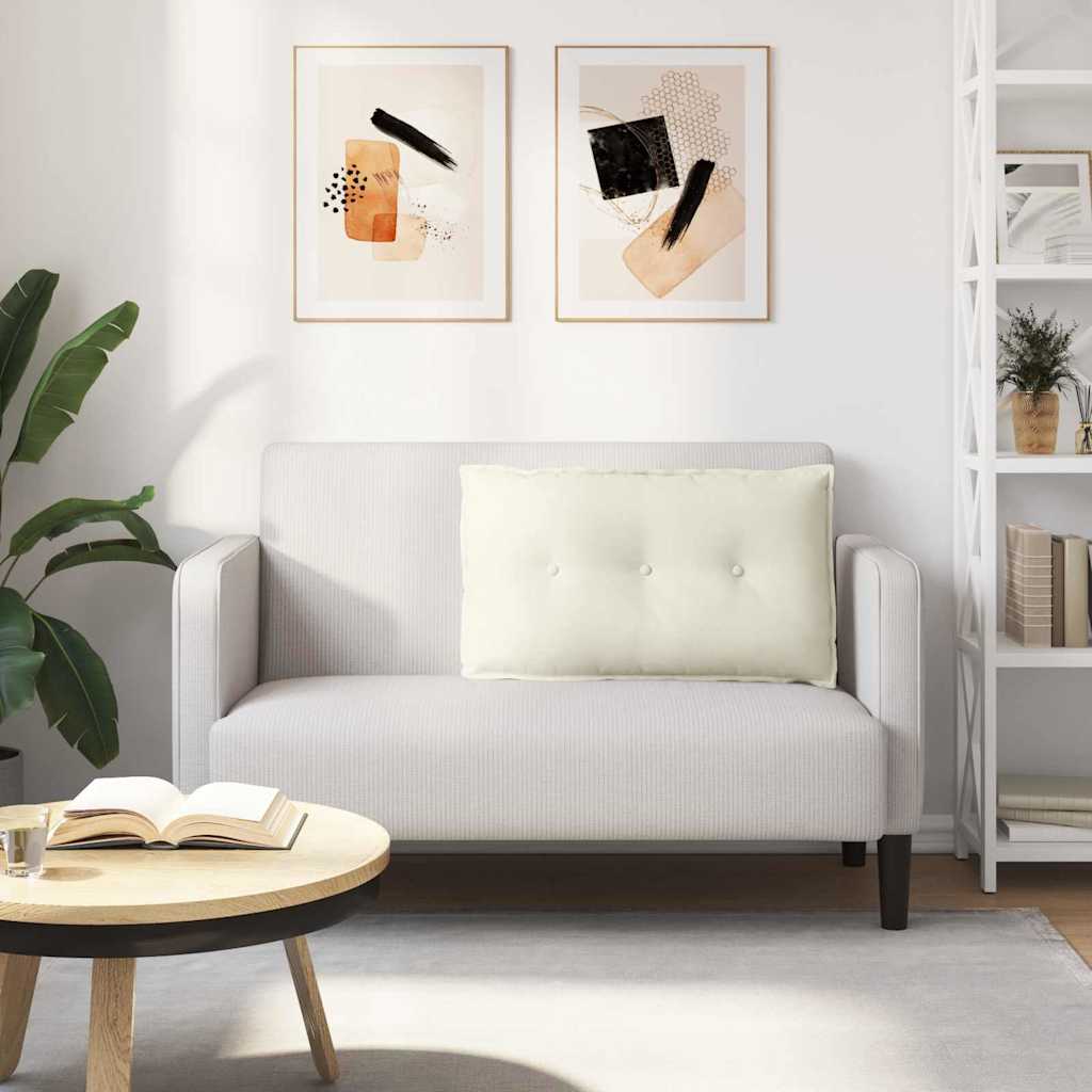 Hátpárna krém 80 x 50 cm bársonyos szövet