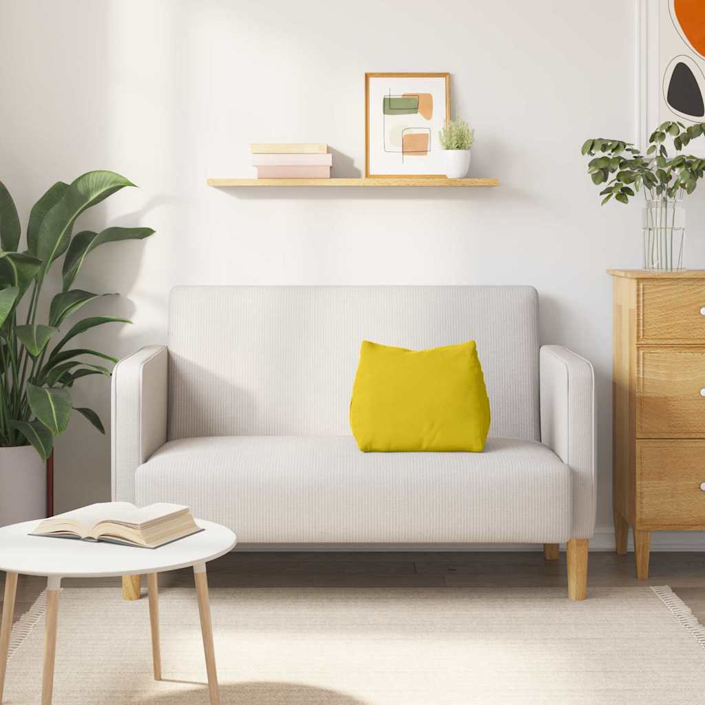 Hátpárna sárga 45 x 20 x 35 cm bársonyos szövet