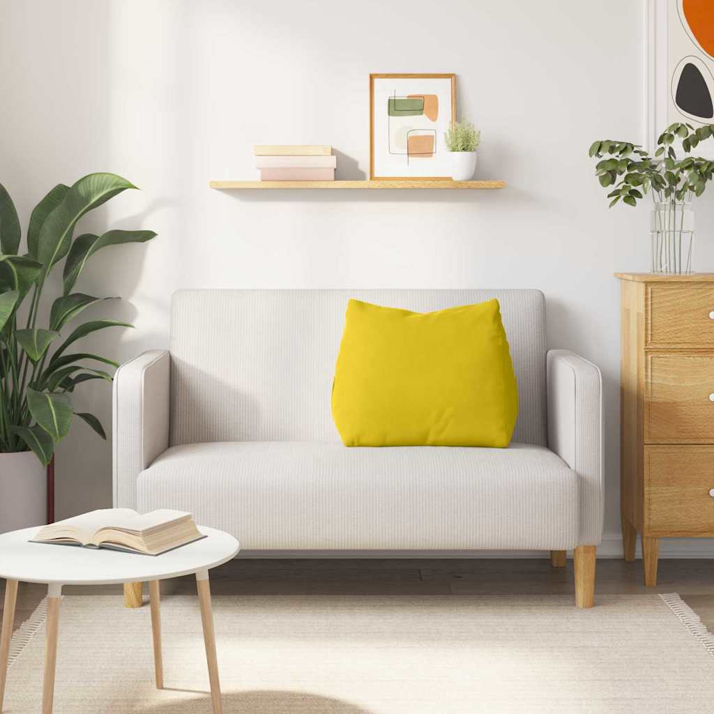 Hátpárna sárga 60 x 20 x 50 cm bársonyos szövet