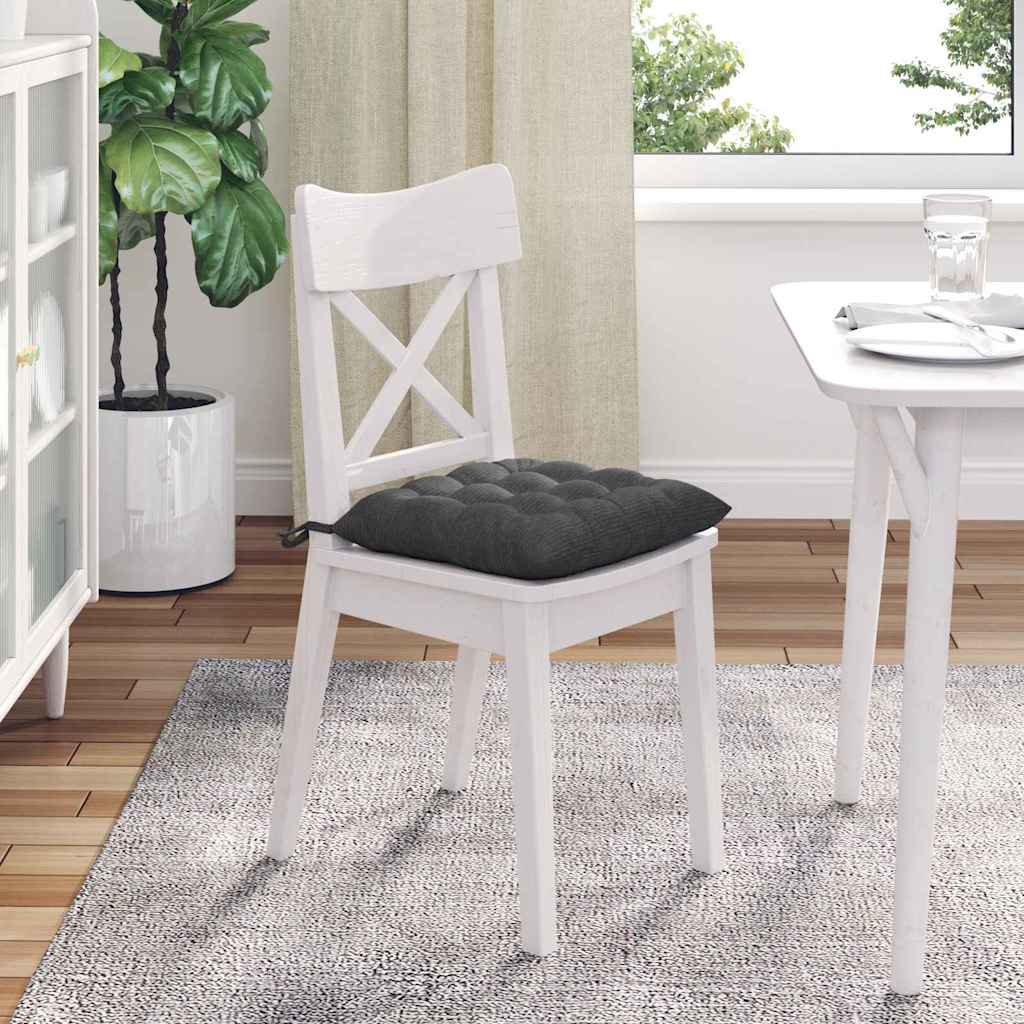 Ülőpárnák 4 pcs sötétszürke 40 x 40 x 6 cm bársonyos szövet