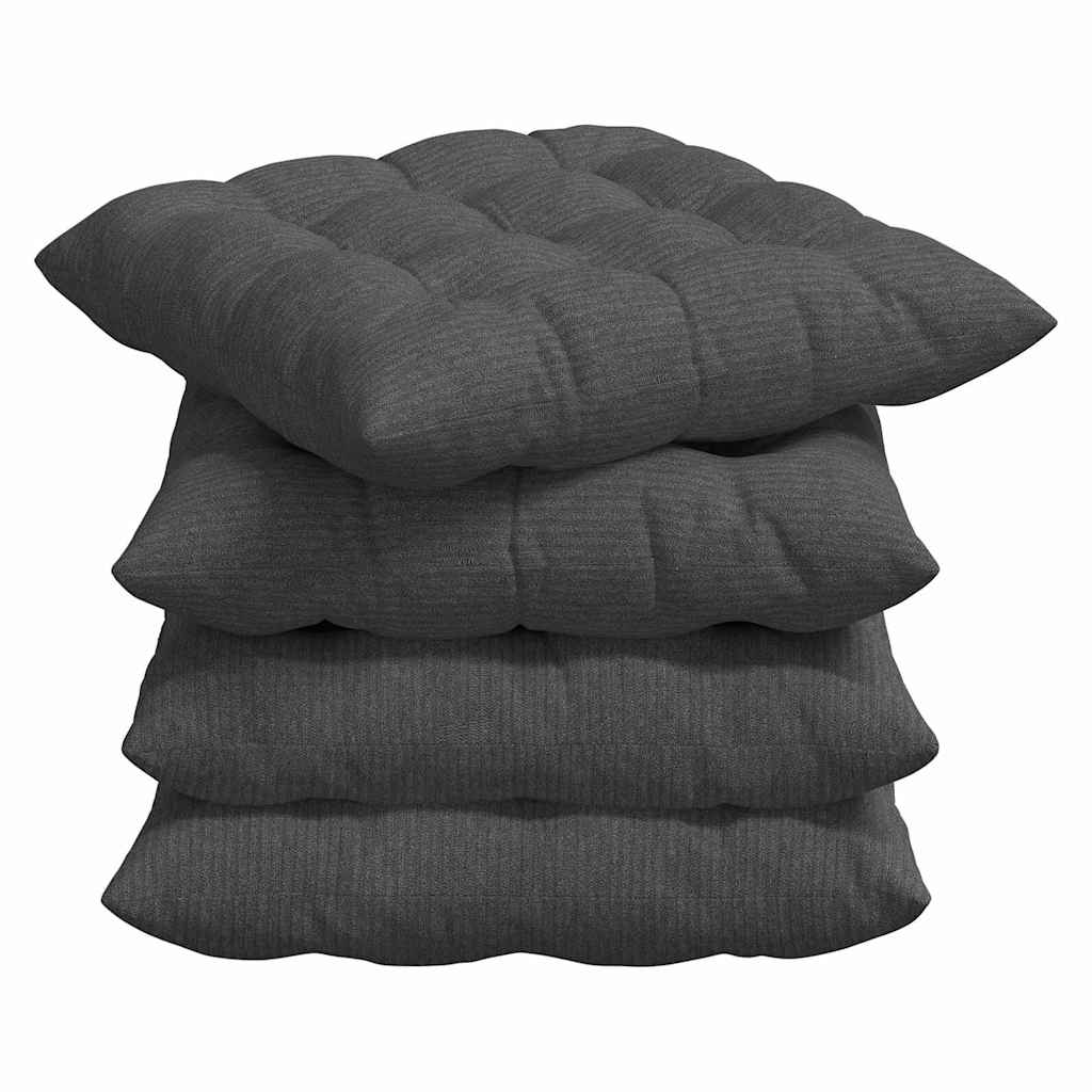 Ülőpárnák 4 pcs sötétszürke 40 x 40 x 6 cm bársonyos szövet