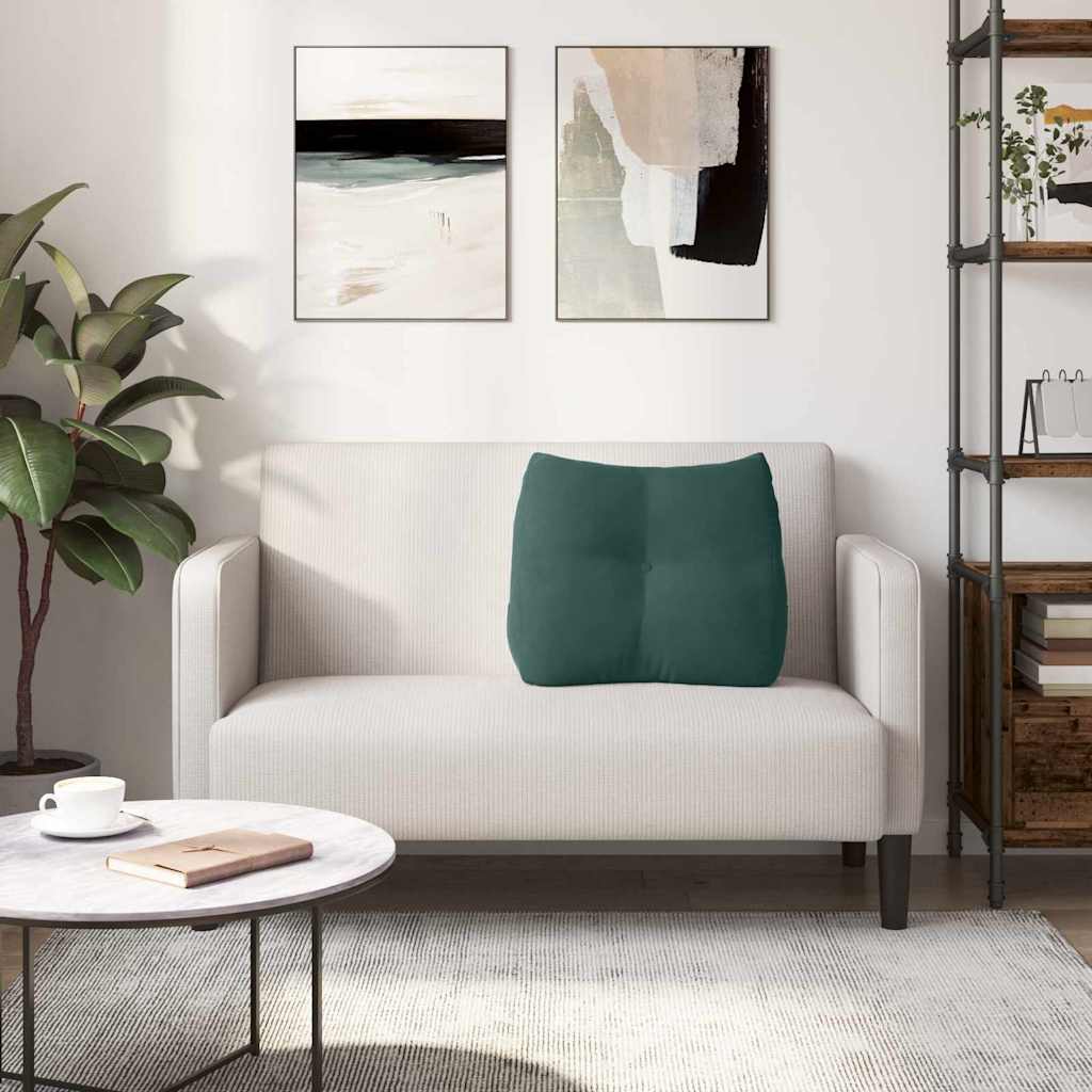 Hátpárna sötétzöld 60 x 24 x 50 cm bársony