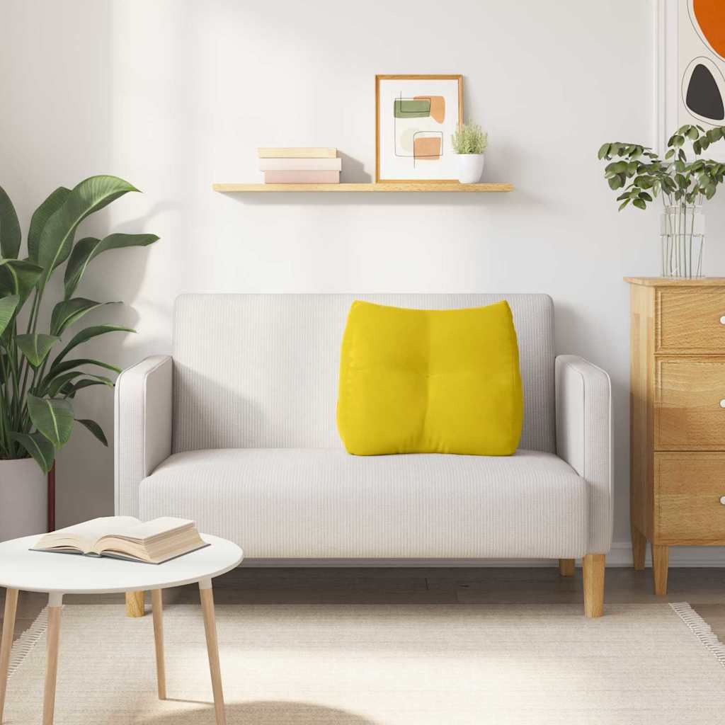 Hátpárna sárga 60 x 24 x 50 cm bársony