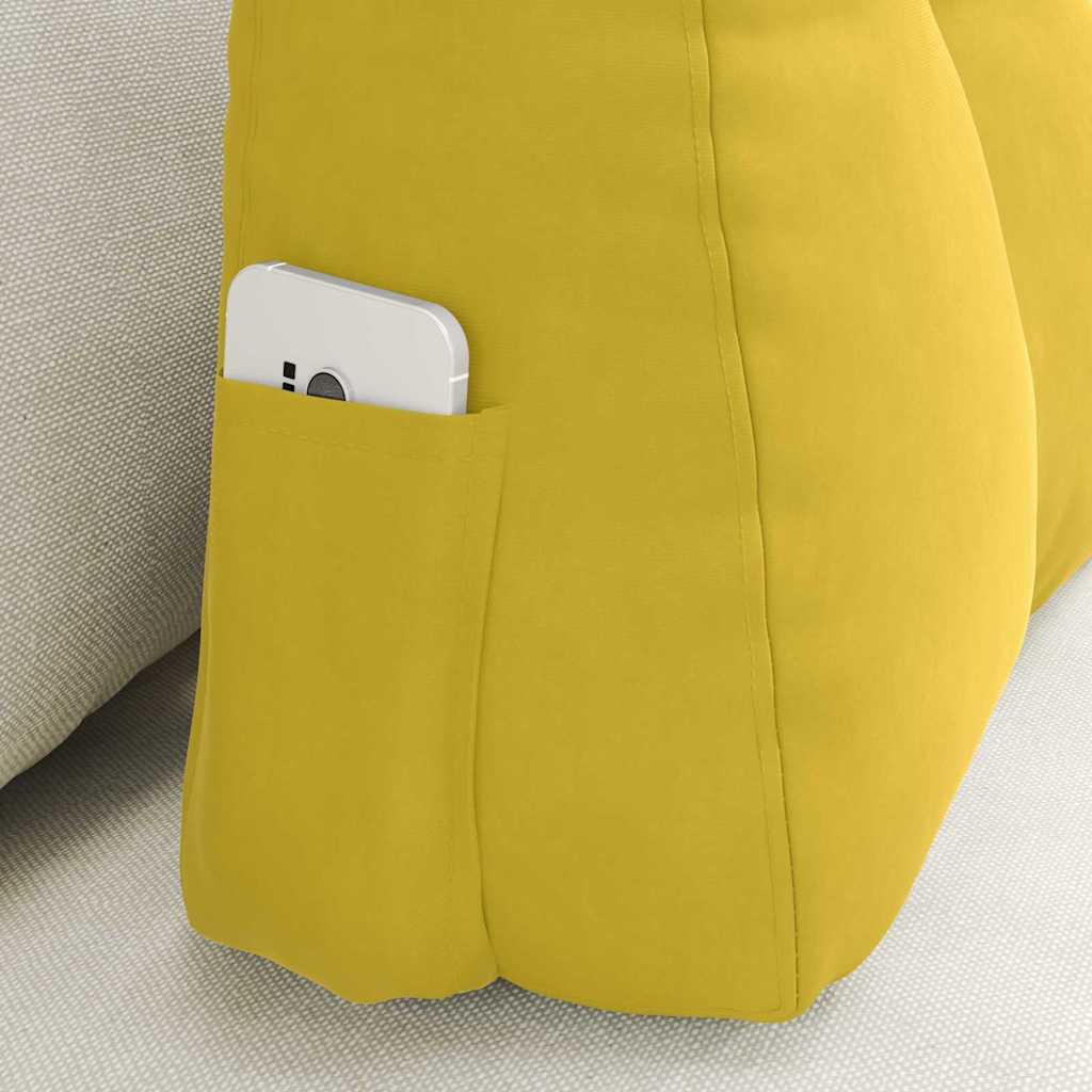 Hátpárna sárga 60 x 24 x 50 cm bársony