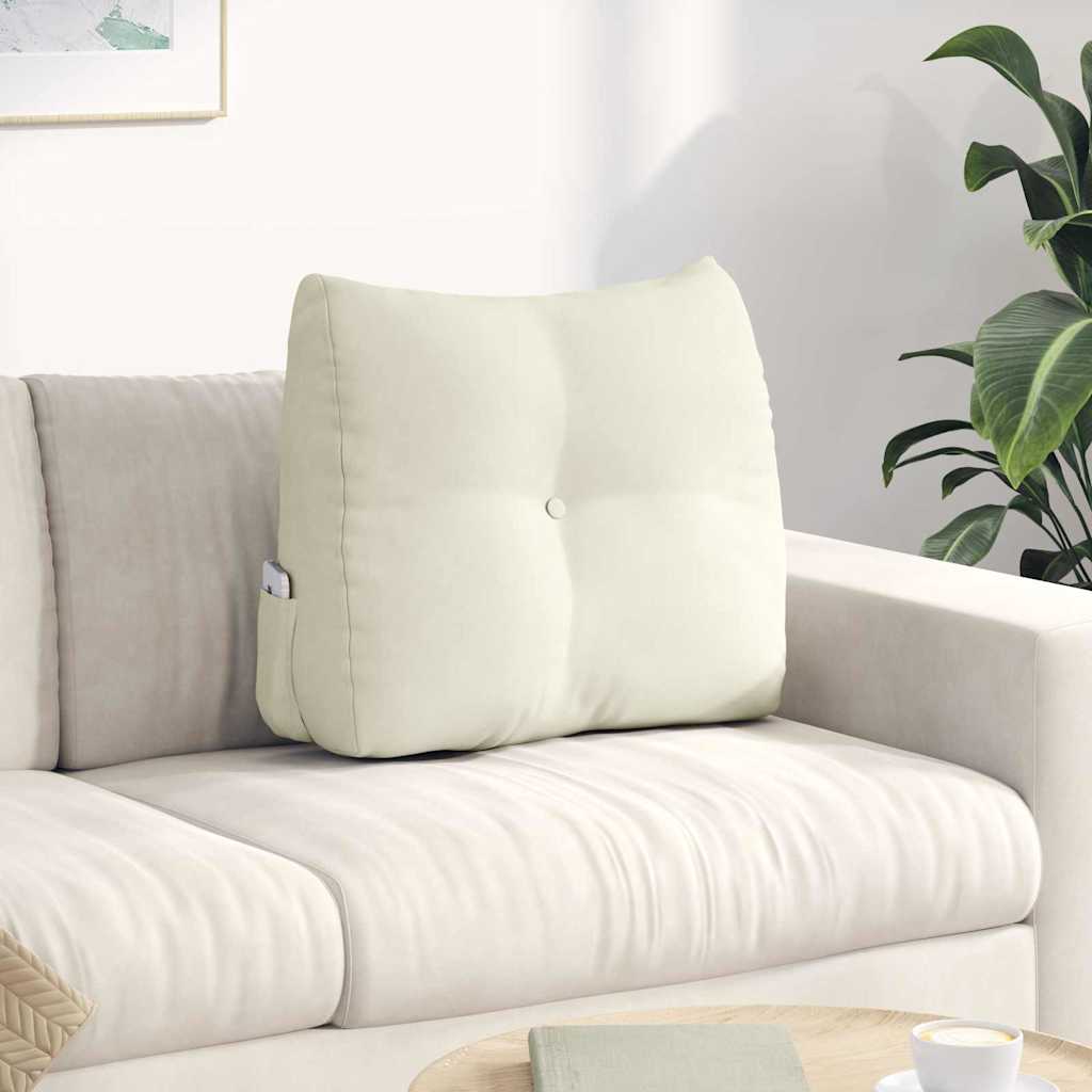 Hátpárna krém 60 x 24 x 50 cm bársony