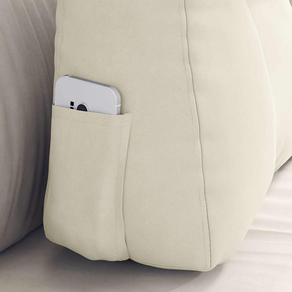 Hátpárna krém 60 x 24 x 50 cm bársony