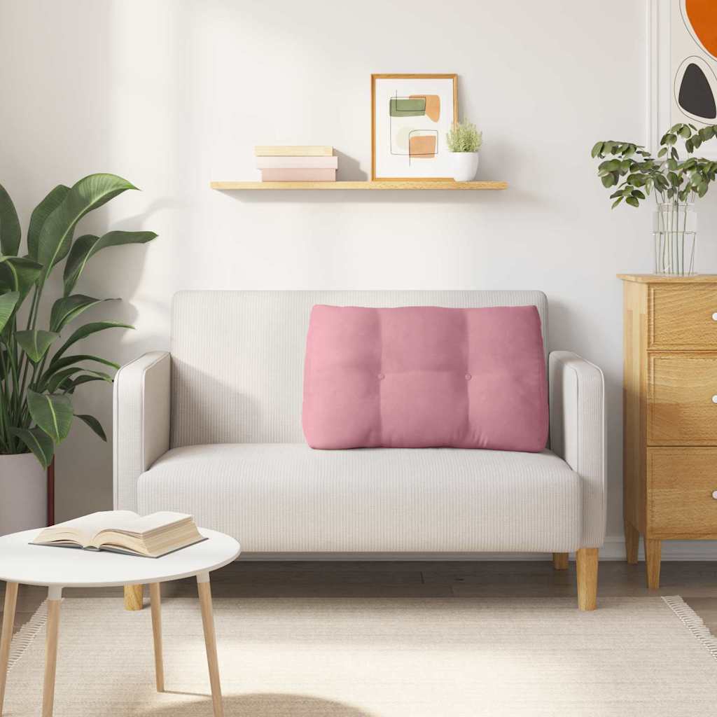 Hátpárna rózsaszín 80 x 24 x 50 cm bársony