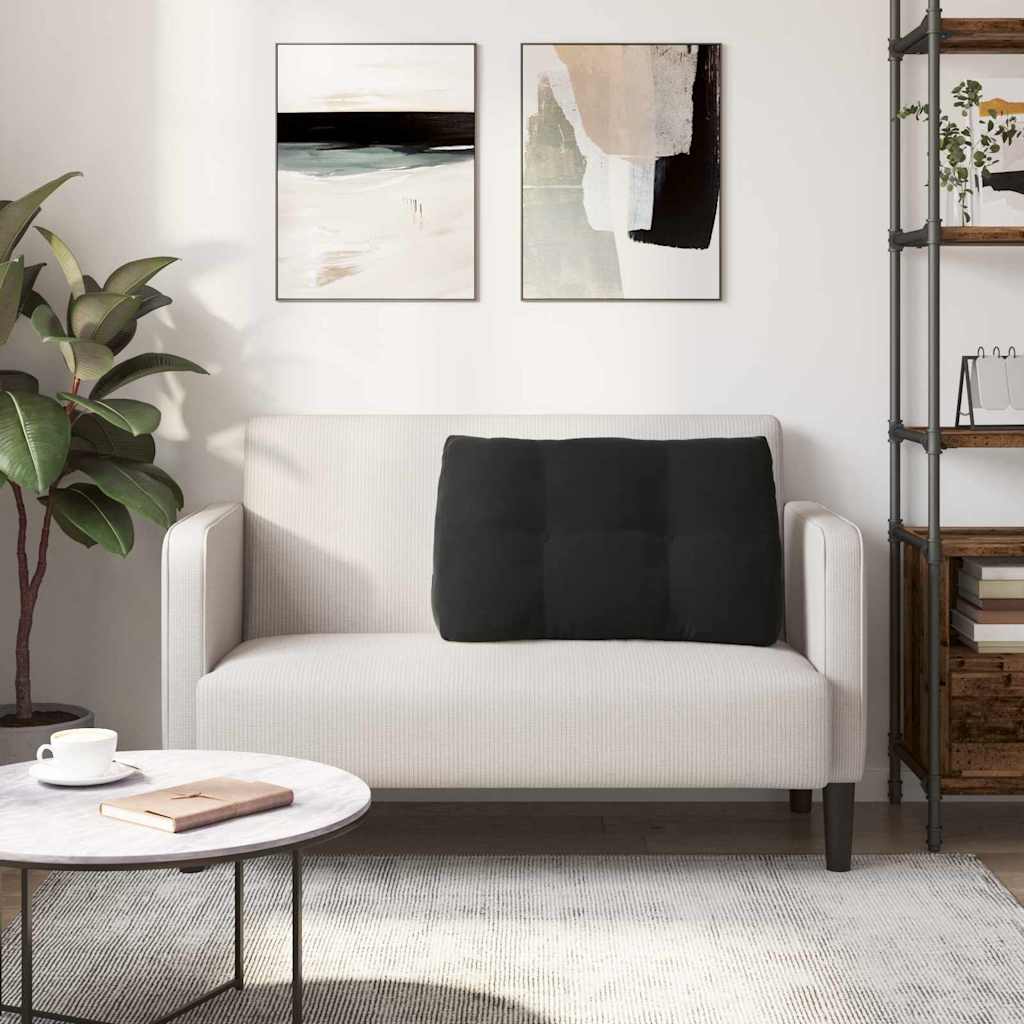 Hátpárna fekete 80 x 24 x 50 cm bársony