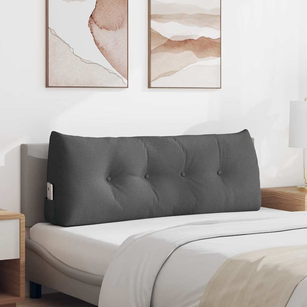 Hátpárna sötétszürke 120 x 24 x 50 cm szövet