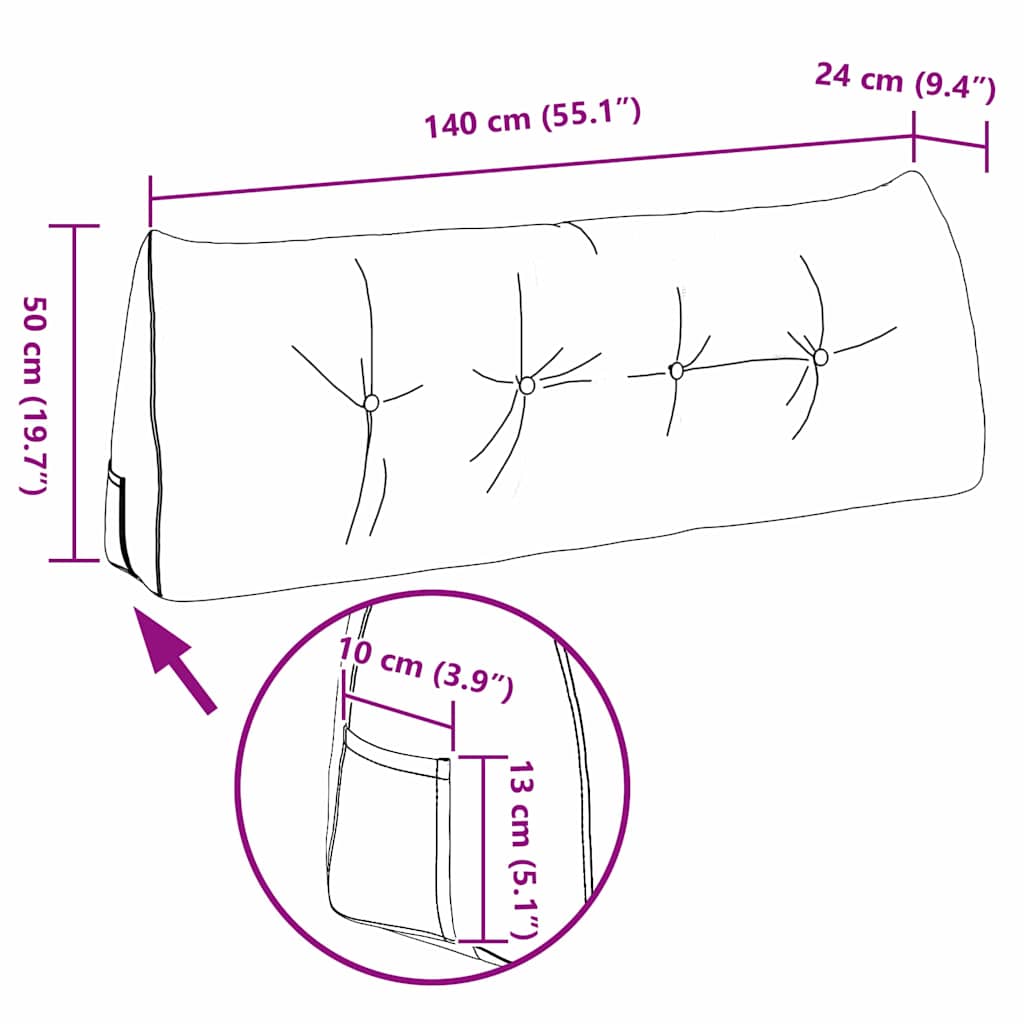 Hátpárna sötétzöld 140 x 24 x 50 cm szövet