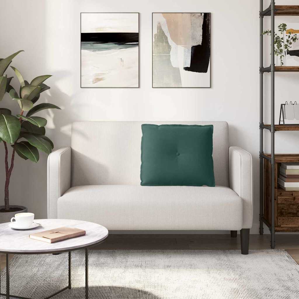 Hátpárna sötétzöld 60 x 50 cm bársonyos szövet