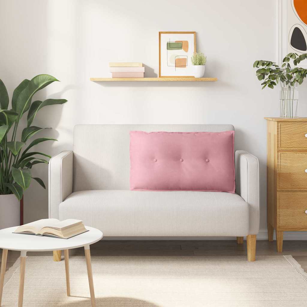 Hátpárna rózsaszín 80 x 50 cm bársonyos szövet