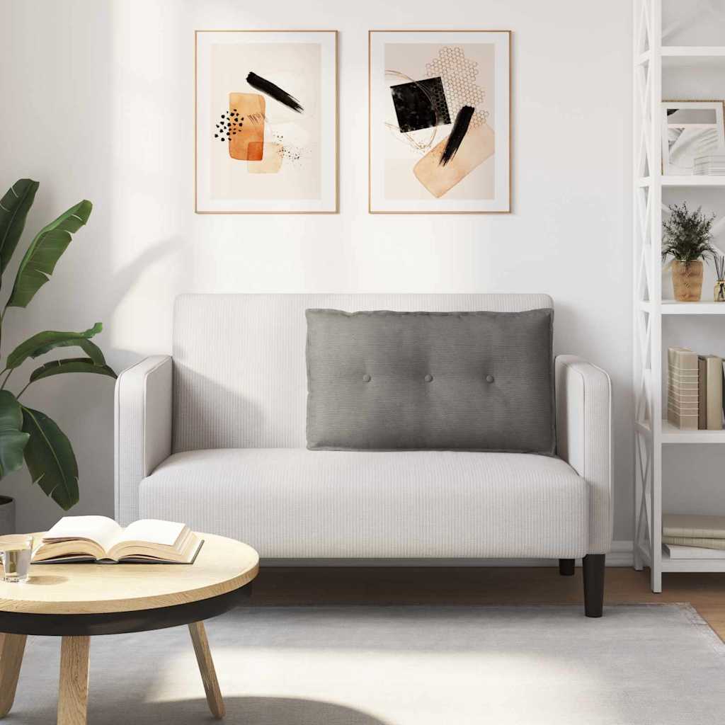 Hátpárna világosszürke 80 x 50 cm bársonyos szövet