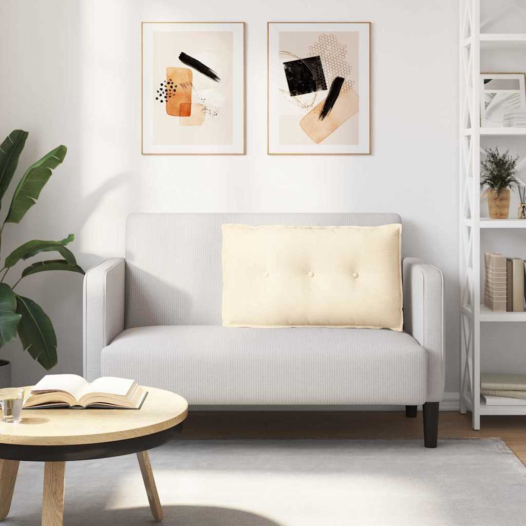 Hátpárna krém 80 x 50 cm bársonyos szövet