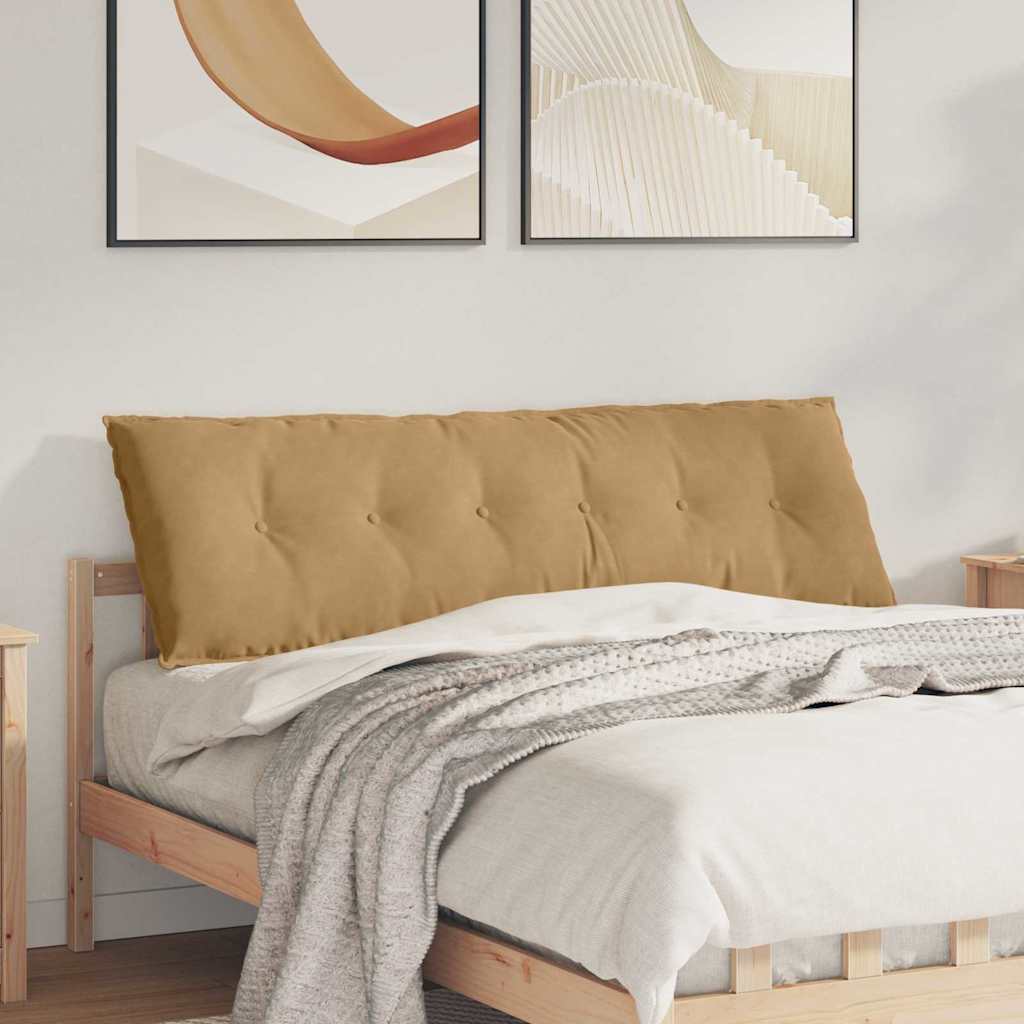 Hátpárna barna 160 x 50 cm bársonyos szövet