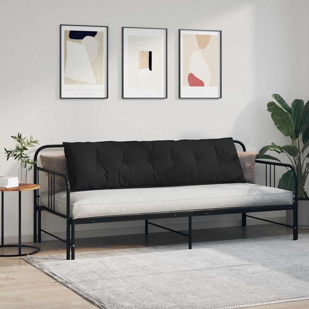 Hátpárna fekete 180 x 50 cm mikroszálas szövet