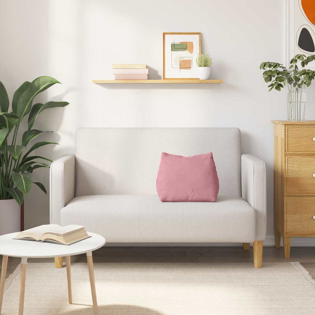 Hátpárna rózsaszín 45 x 20 x 35 cm bársonyos szövet