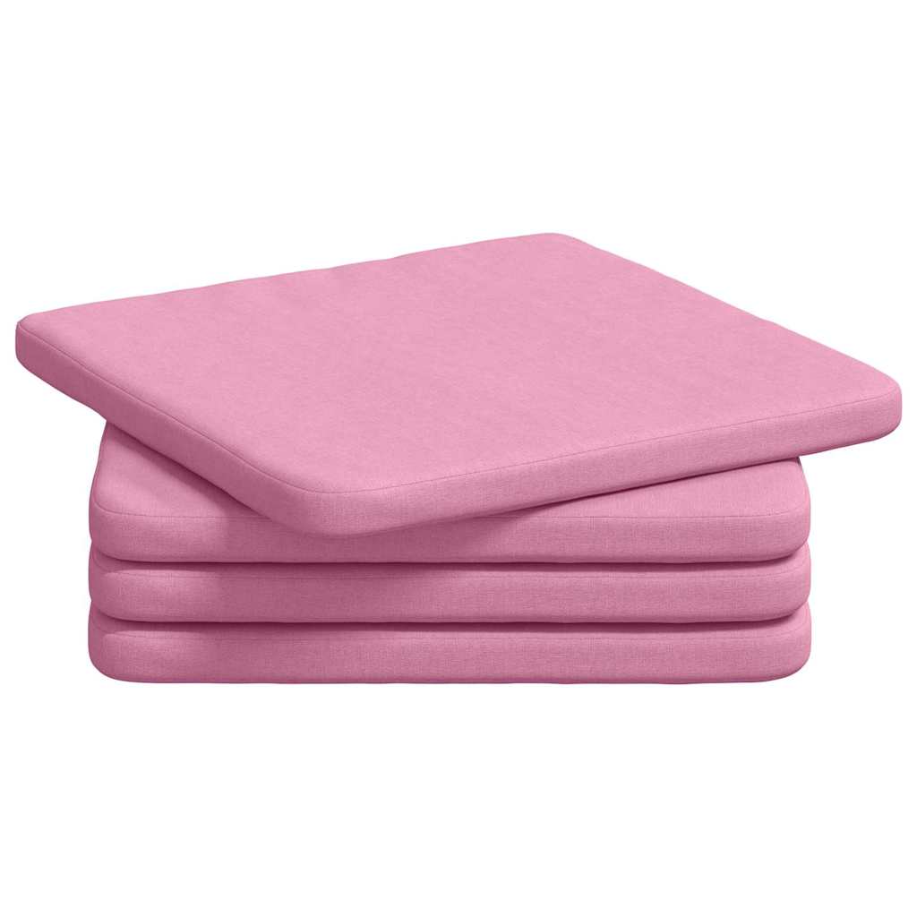 Ülőpárnák 4 pcs rózsaszín 40 x 40 x 3 cm szövet Ülőpárnák 4 pcs rózsaszín 40 x 40 x 3 cm szövet