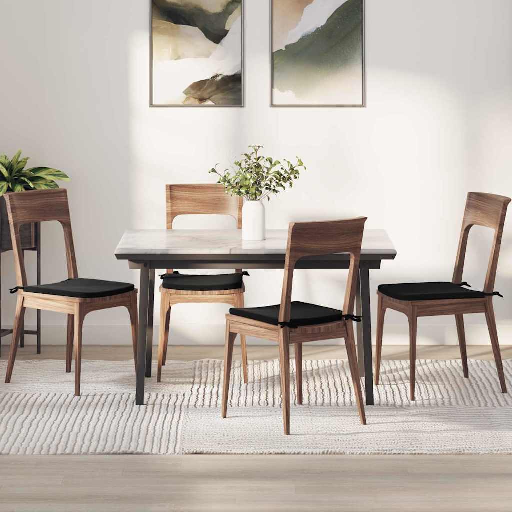Ülőpárnák 4 pcs fekete 40 x 40 x 3 cm bársony
