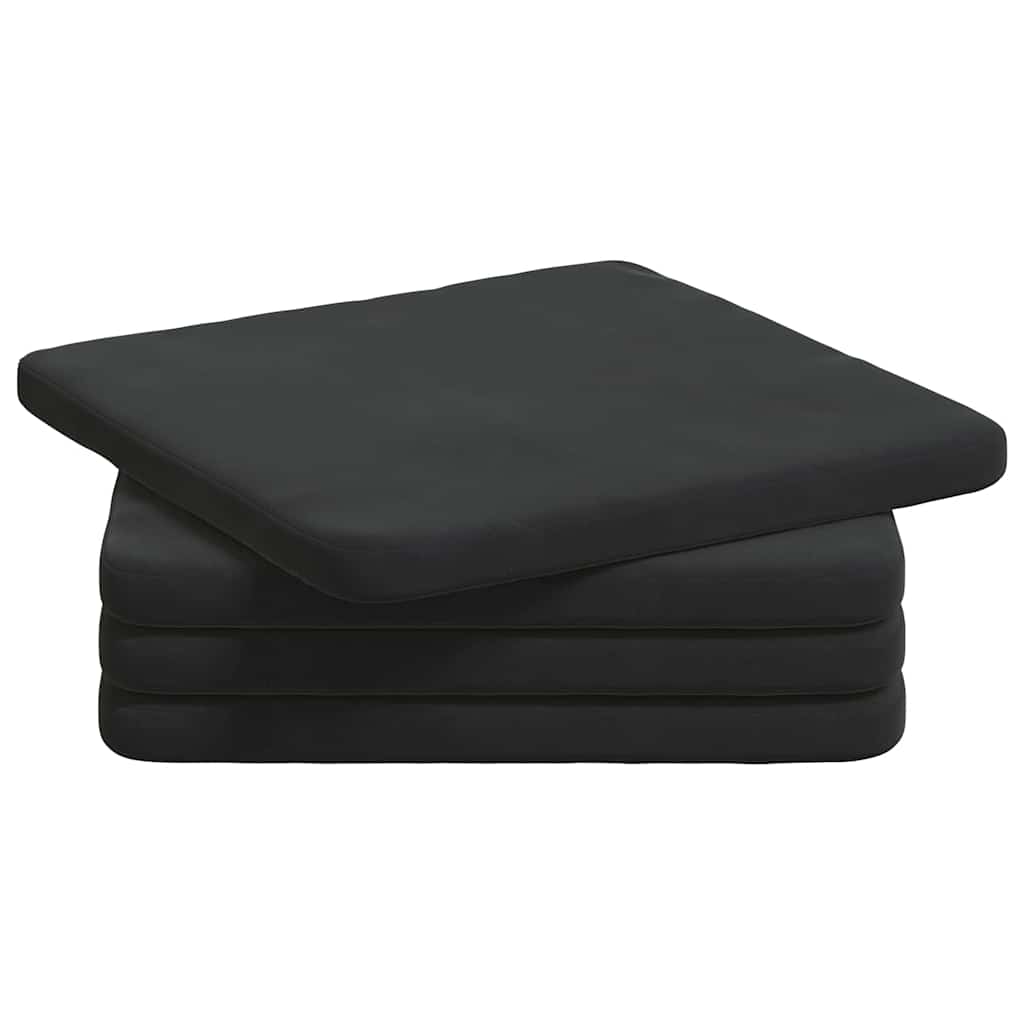 Ülőpárnák 4 pcs fekete 40 x 40 x 3 cm bársony