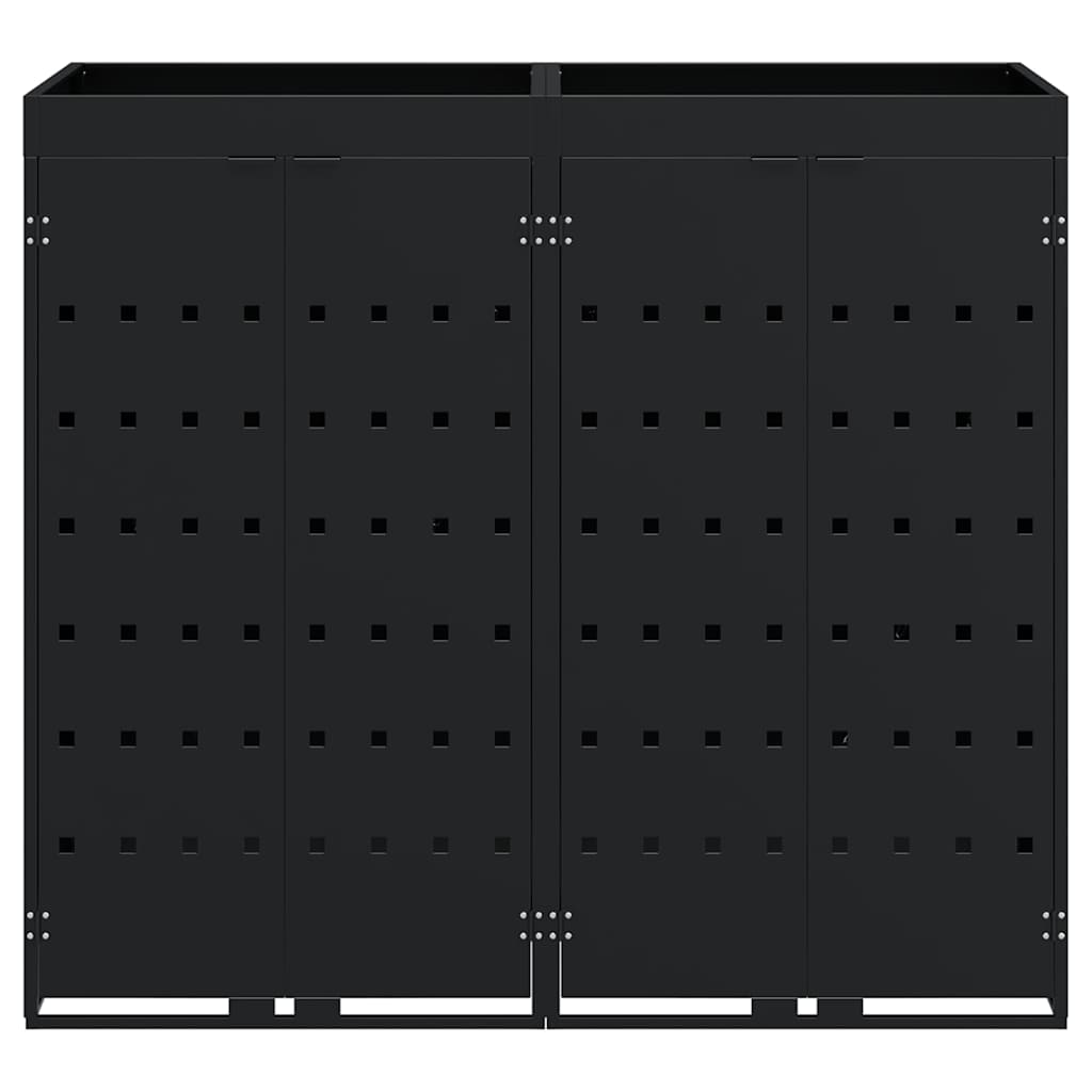 Gurulós kuka tároló 2 kukához fekete 136 x 77,5 x 121,5 cm