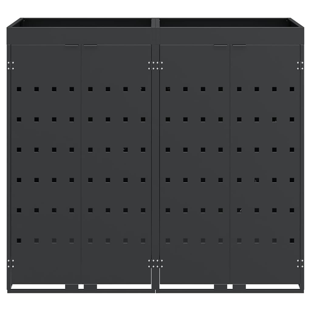 Gurulós kuka tároló 2 kukához antracit 136 x 77,5 x 121,5 cm