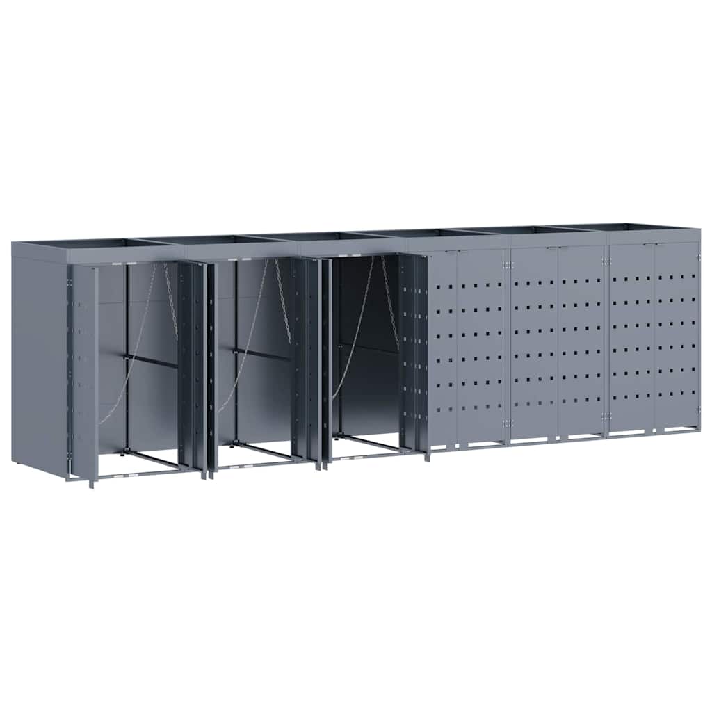 Gurulós kuka tároló 6 kukához világosszürke