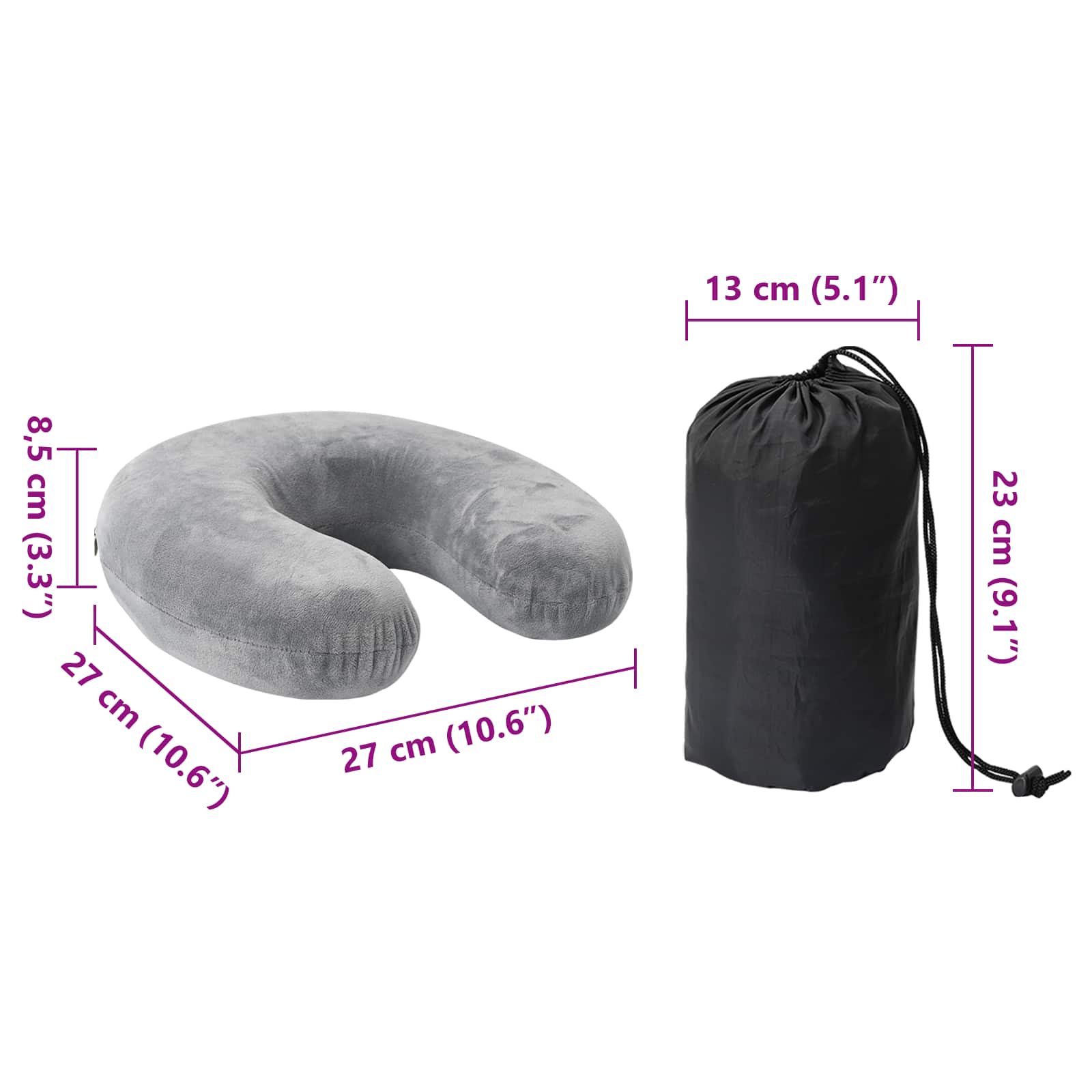 Párna párnával szürke 27 x 27 x 8,5 cm bársony