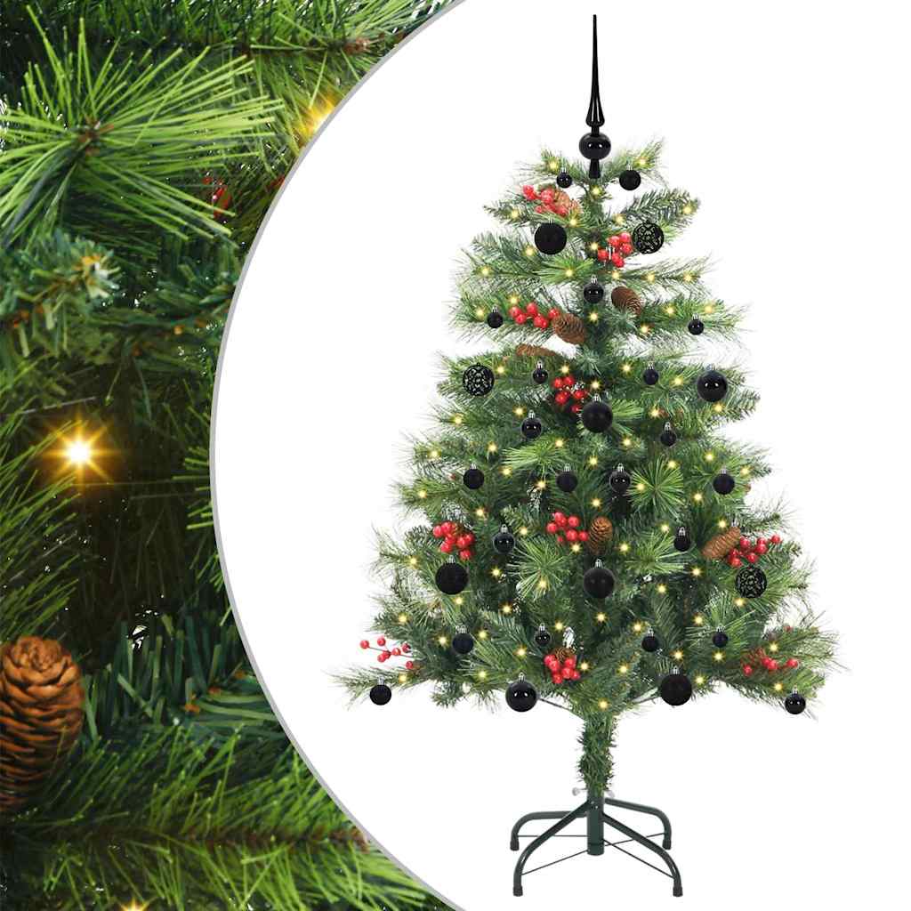 Mű karácsonyfa led -es lámpákkal zöld 150 cm pvc és fém