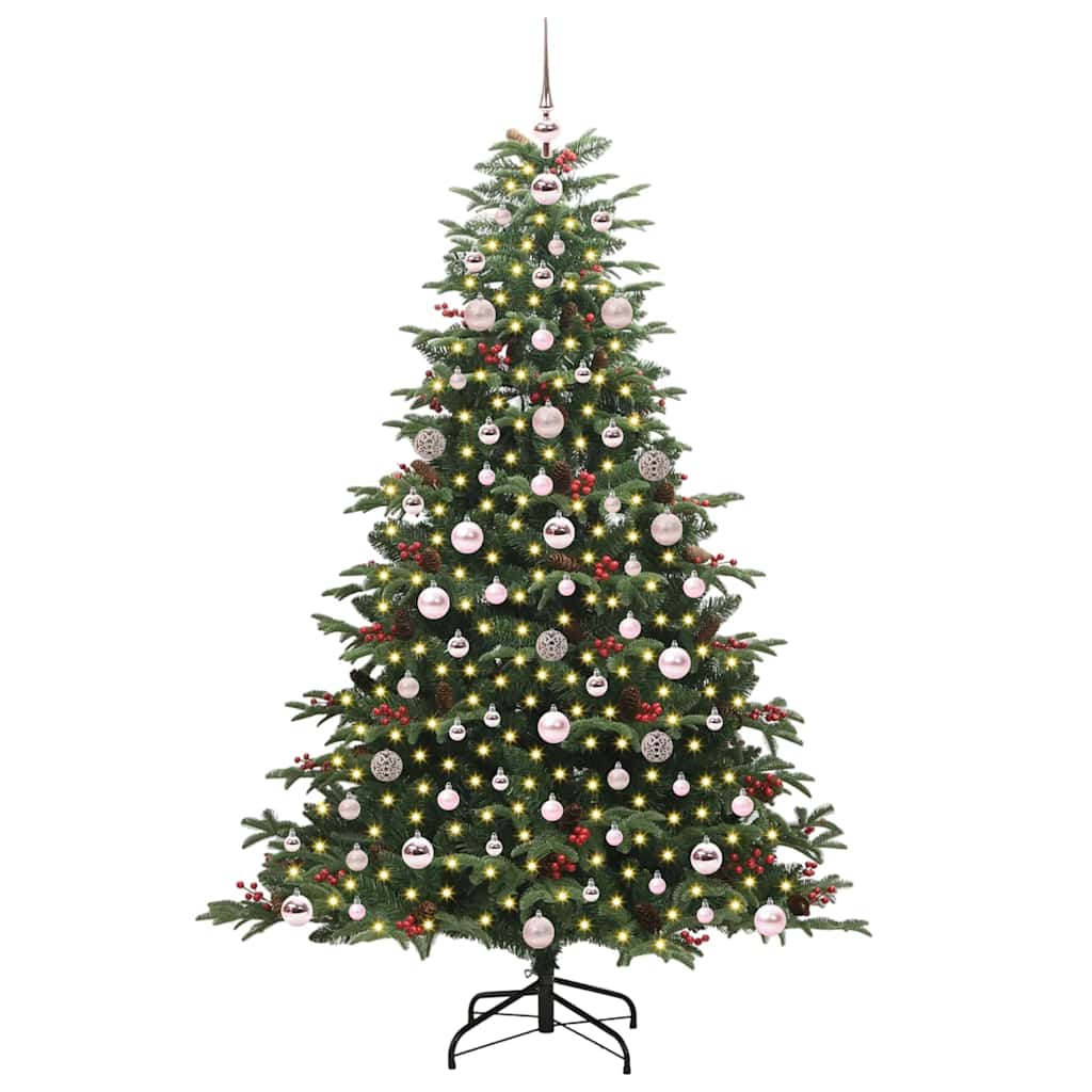 Mű karácsonyfa 300 led-del zöld 180 cm pvc és fém és műanyag
