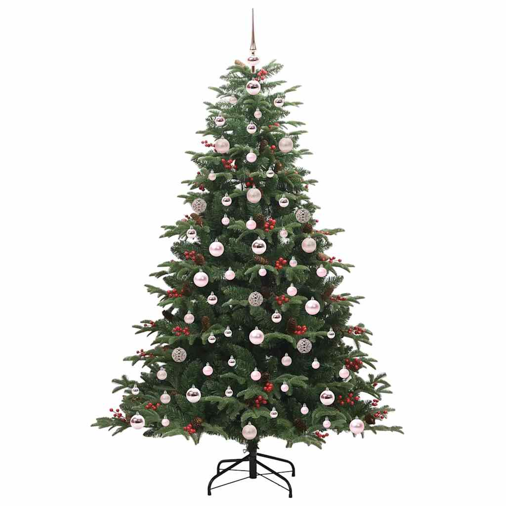 Mű karácsonyfa 300 led-del zöld 180 cm pvc és fém és műanyag