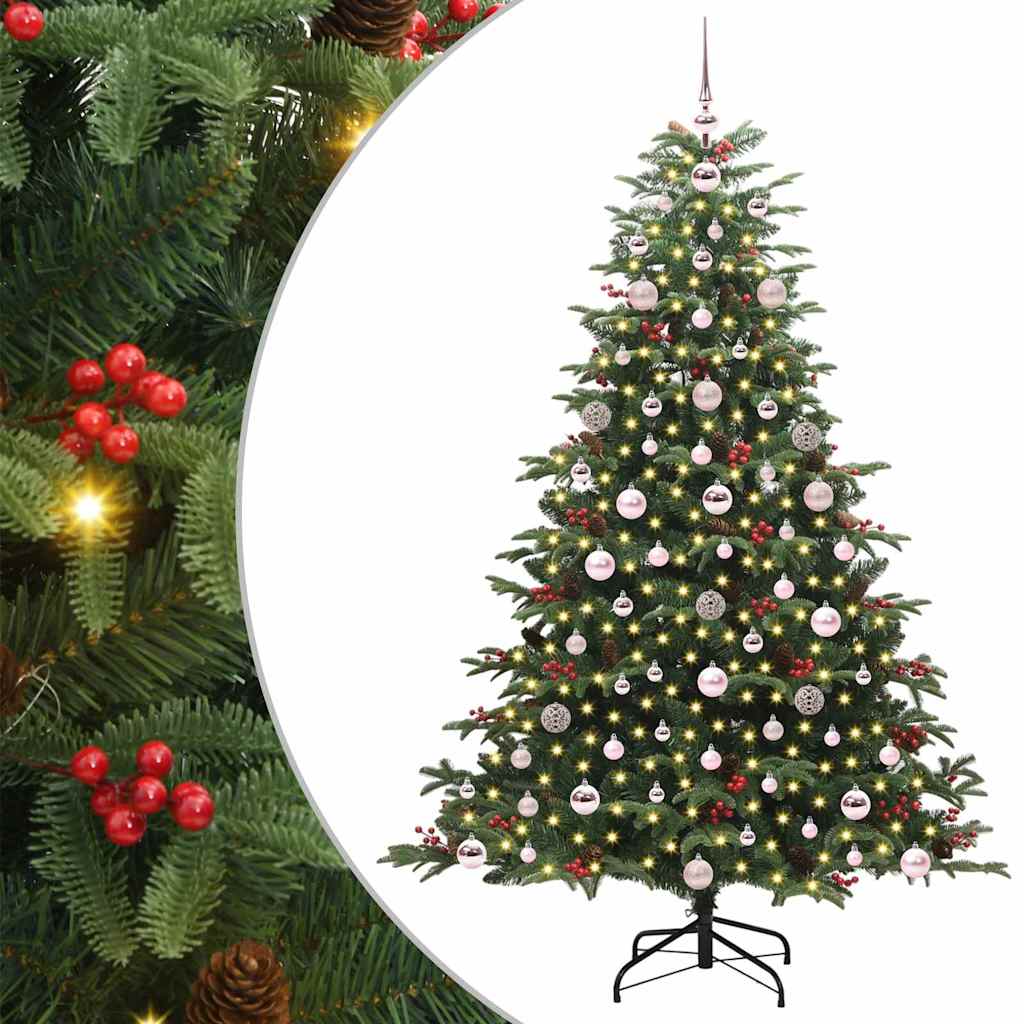 Mű karácsonyfa 300 led-del zöld 180 cm pvc és fém és műanyag
