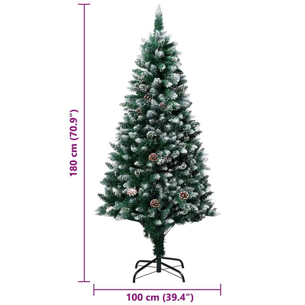 Mű karácsonyfa led -es lámpákkal zöld 180 cm pvc