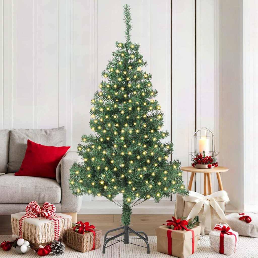 Mű karácsonyfa led -es lámpákkal zöld 180 x 40 cm pvc