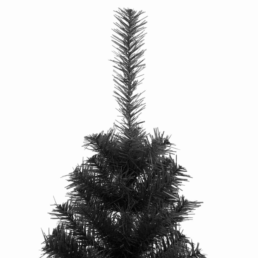 Karácsonyfa 150 led-del állvánnyal fekete 120 cm pvc