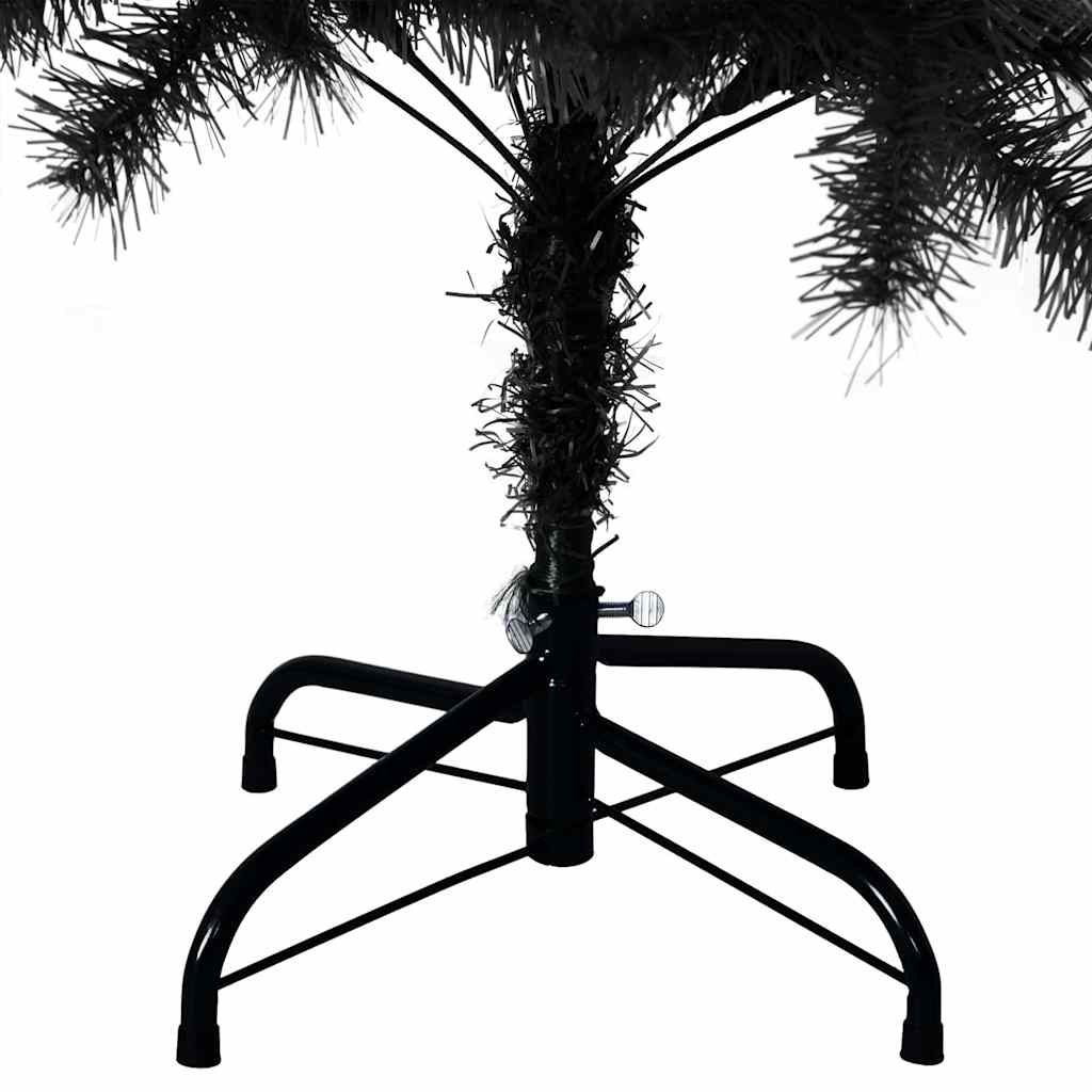Karácsonyfa 150 led-del állvánnyal fekete 120 cm pvc