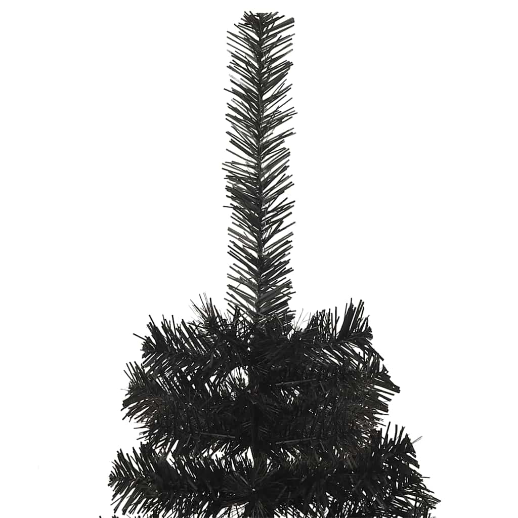Mű karácsonyfák led -es lámpákkal fekete 180 cm pvc