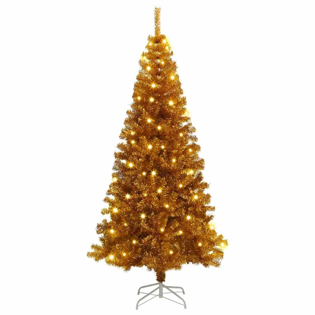 Mű karácsonyfák led -es lámpákkal arany 180 cm pet