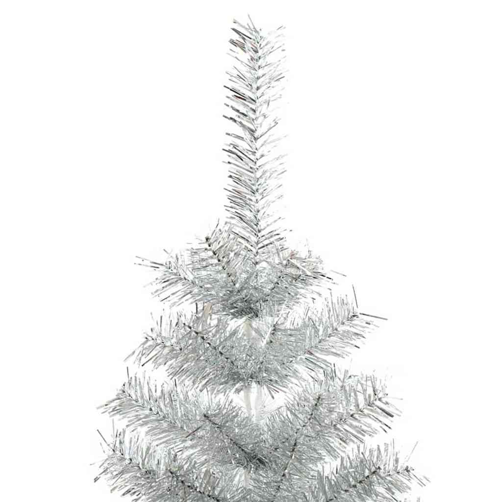 Mű karácsonyfák led -es lámpákkal ezüst 180 cm pet