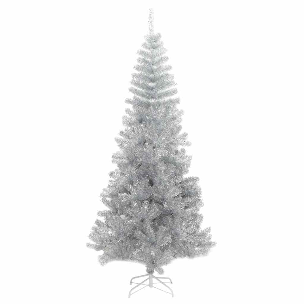 Mű karácsonyfák led -es lámpákkal ezüst 180 cm pet