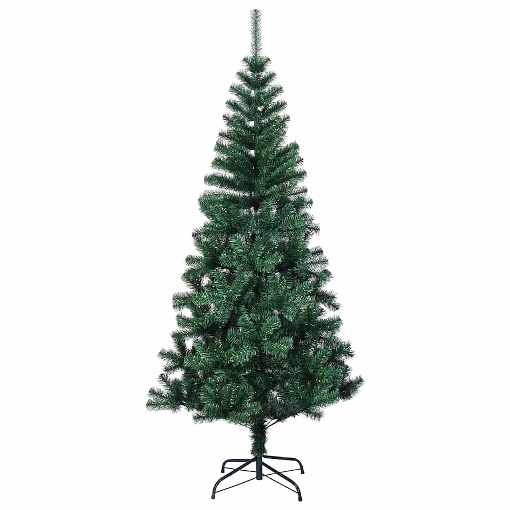 Műkarácsonyfa dekoratív vonós lámpákkal zöld 120cm pvc