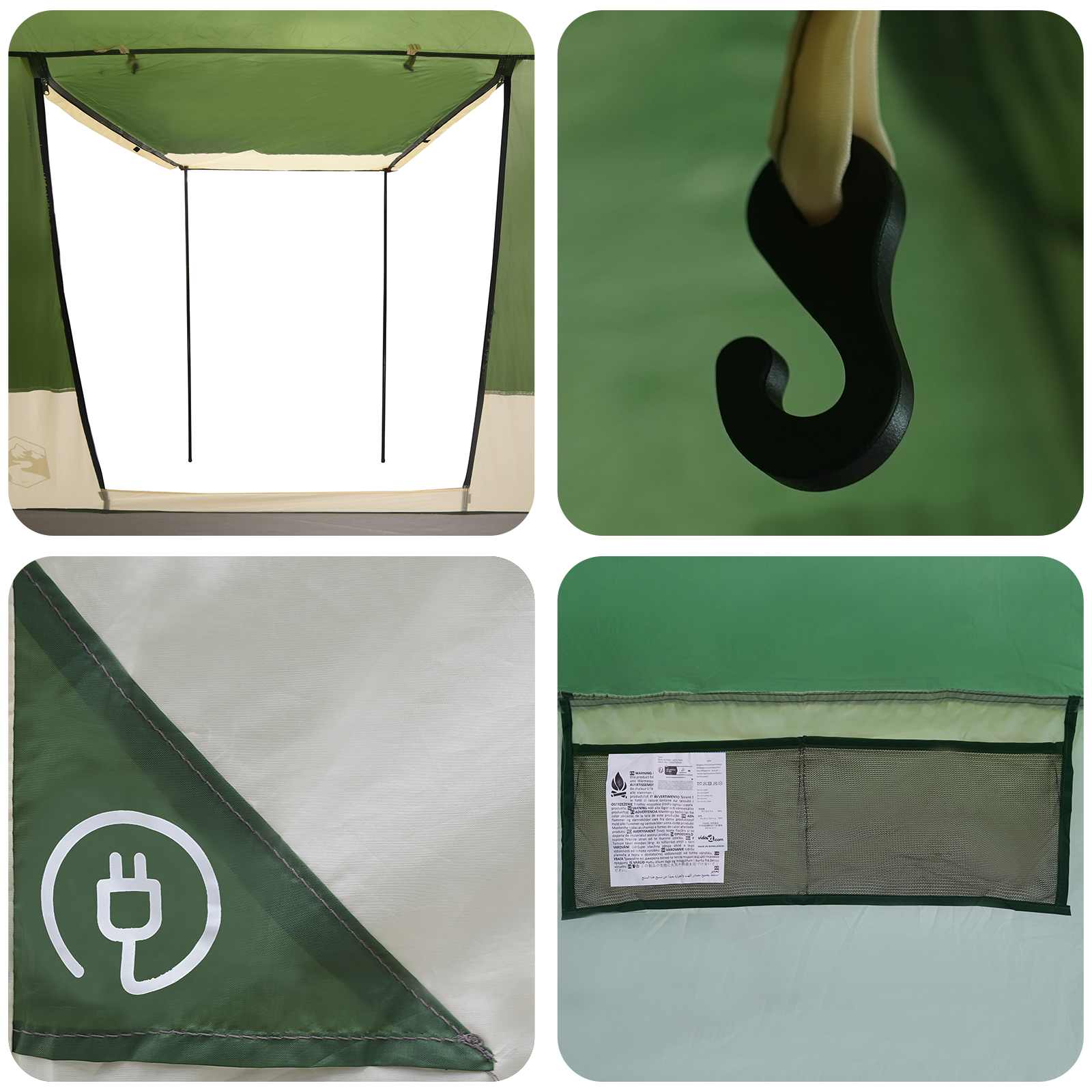 Wc sátor zöld 10 személyes 185t poliészter pu bevonattal