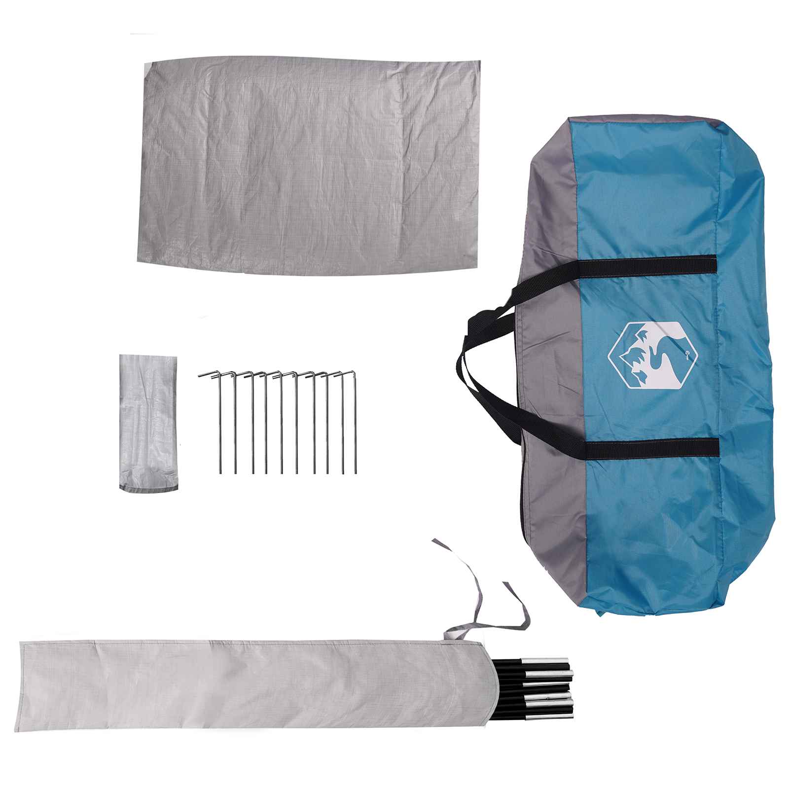 Wc sátor kék 10 személyes 185t poliészter pu bevonattal