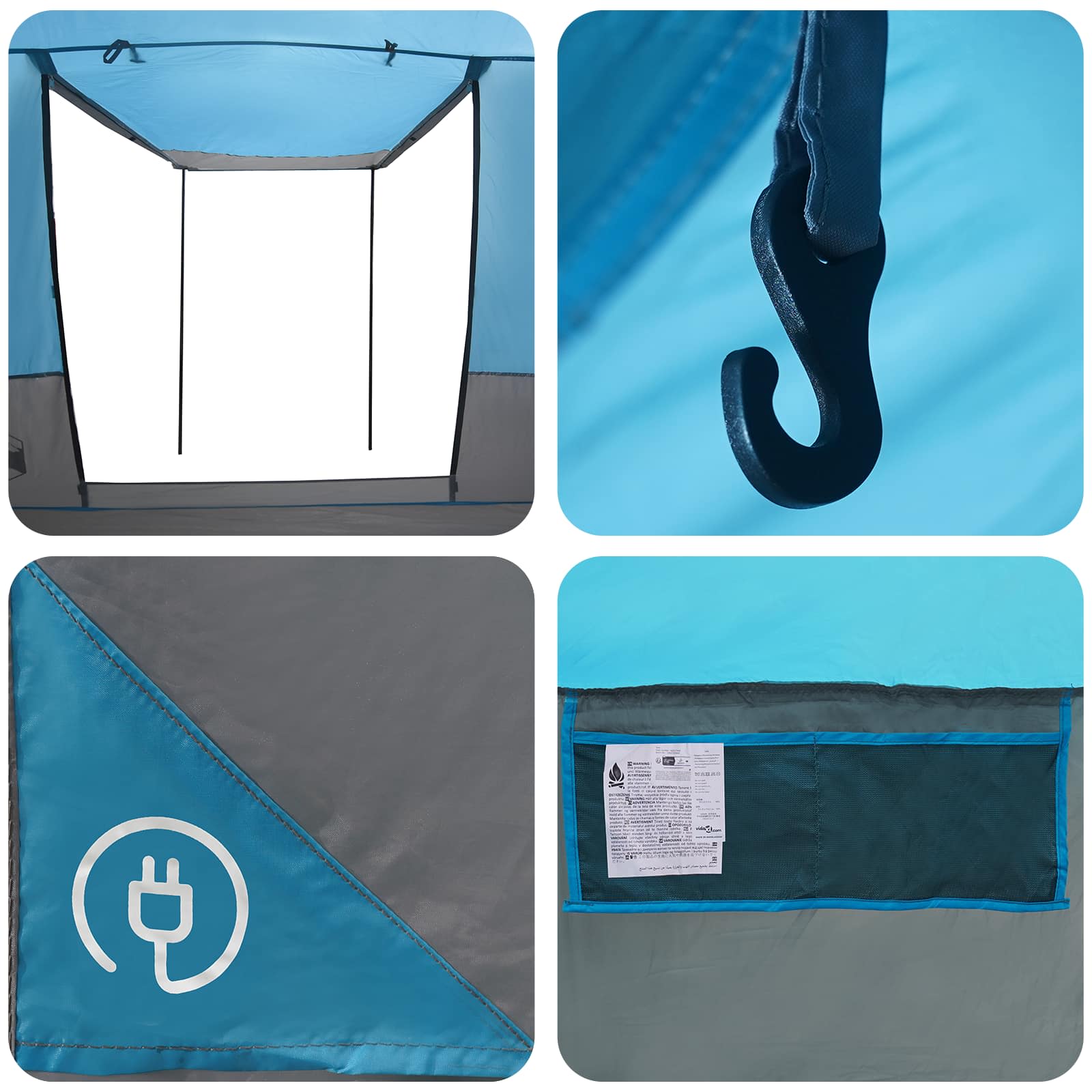 Wc sátor kék 10 személyes 185t poliészter pu bevonattal